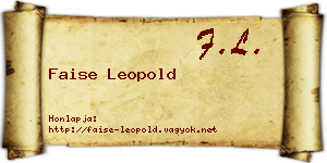 Faise Leopold névjegykártya